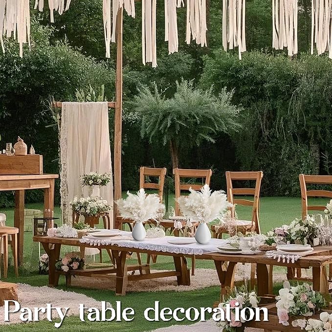30PCS White Pampas Grass for Home Decor - Elegant Boho Decor - Premium Quality Pampas Grass Stems - Perfect for House, Nursery, Western, Wedding, Table, and Bohemian Decor