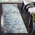 SAFAVIEH Evoke Collection 2'2" x 11' Grey/Light Blue EVK236J Floral Non-Shedding Living Room Bedroom Runner Rug