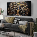 Tree Pictures Wall Decor Bedroom Black and Gold Wall Art for Living Room Large Wall Art for Office Large Size 29" x 58"