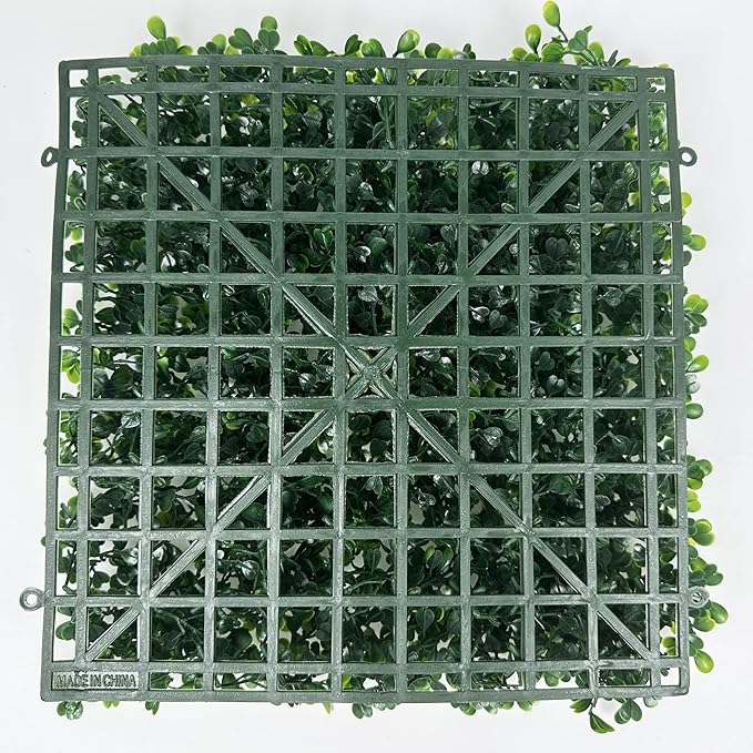Sunnyglade 12 Pieces 10“x10“ Artificial Boxwood Panels Topiary Hedge Plant, Privacy Hedge Screen Sun Protected Suitable for Outdoor, Indoor, Garden, Fence, Backyard and Decor (10in x 10in)