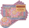 Maison d' Hermine Placemats Set of 4 100% Cotton Washable Cloth Place Mats, Reusable Table Mats for Thanksgiving Christmas Decorations Kitchen Dining Party Wedding Restaurant (Ispahan, 13" x 19")