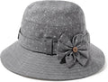 Glamorstar Cloche Hats for Women Vintage Bowler Hat Floral Fedora Bucket Hats