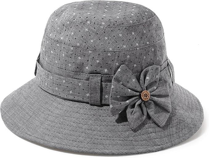 Glamorstar Cloche Hats for Women Vintage Bowler Hat Floral Fedora Bucket Hats