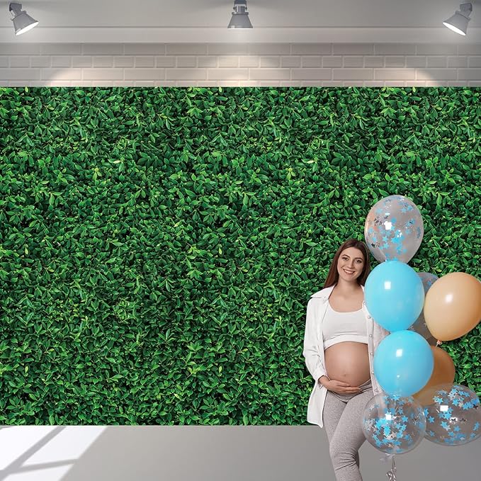 Tatuo 3 Pieces 54 x 108 Inches Jumbo Green Leaves Photography Leaf Backdrop 3D Waterproof Tree Leaves Background Photo Booth Prop Green Leaf Tablecloths for Baby Shower Birthday Party Decoration