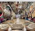 Cliouar-Graffiti on The Underground Crosswalk in The Tunnel Peel and Stick 160" x 114"