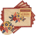 Maison d' Hermine Placemats Set of 4 100% Cotton Washable Cloth Place Mats, Reusable Table Mats for Thanksgiving Christmas Decorations Kitchen Dining Party Wedding Restaurant (Kalahari, 13" x 19")