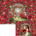 Valentines Day Flowers Garden Backdrops Red Rose Spring Floral Scene Photography Backdrop Girls Birthday Bridal Shower Wedding Party Decorations Banner Photo Booth Props (7x5FT(82 x 59 inch))