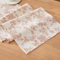 100% Cotton French Pastoral Table Runners, 13x90 Inch Terracota Farmhouse Table Runners 90 Inches Long, Vintage Flowers Print Home Decors