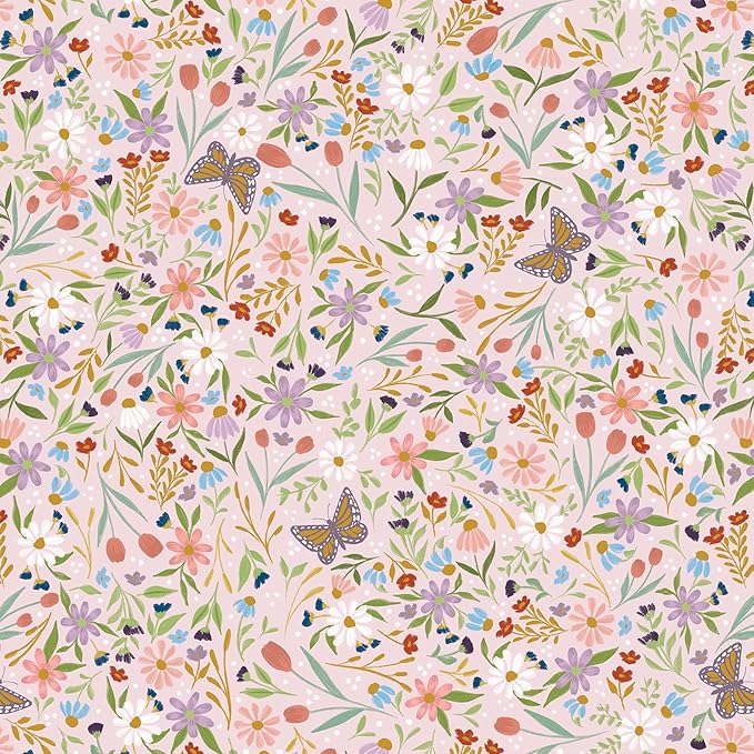 Jillson Roberts Bulk Gift Wrap, Everyday Gift Wrapping Supplies, Delicate Floral Full Ream 833 feet x 30 inches