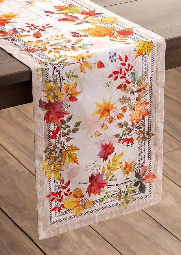 Maison d' Hermine Table Runner 100% Cotton Single Layer Table Runners 36 inches Long for Thanksgiving Christmas Decorations Home Kitchen Dining Party Wedding (Amarante, 14.5" x 36")