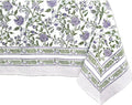 ATOSII Mahoka 100% Cotton Rectangle Fall Tablecloth, Handblock Floral Linen Table Cloth for Kitchen Dining Table I Parties Wedding Outdoors Holidays I Fall Home Decor 60 X 90 Inches I 6 Seater