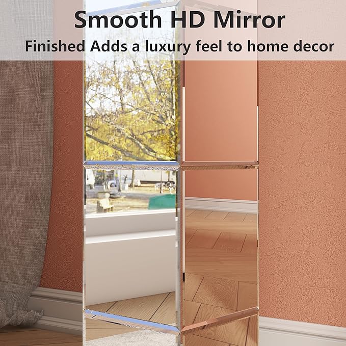 Tall Floor Vase, 28 inch Mirrored Vases for Floor Home Decorative Large Cube Vase Silver for Dried Flower Modern Glass Vases for Living Room