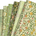 12 Sheets William Morris Wrapping Paper William Morris Gift Wrap Paper Vintage Floral Gift Wrapping Papers Green Vines and Flowers Art Papers for DIY Crafts Birthday Gift Packing Favors, 20x27 Inch
