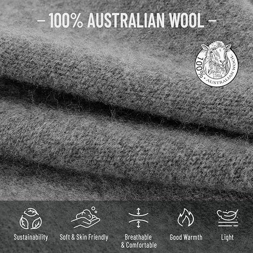 100% Wool Slouchy Beanie, Warm Beanie Hats for Women Breathable Knitting Skull Beanies Cap for Spring Fall Winter