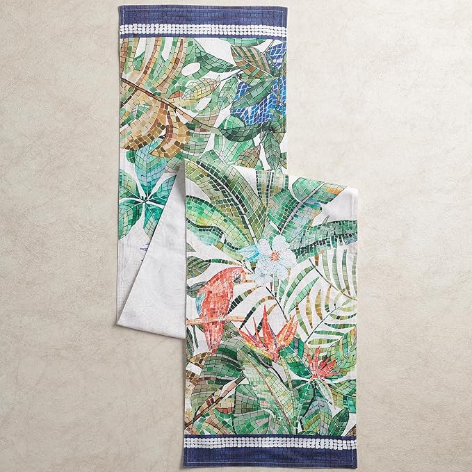 Maison d' Hermine Tablerunner 100% Combed Cotton Premium Table Runner Decorative Table Runners, Wedding, Restaurant, Buffet Party, Camping, Mosaic (Double Layer) - 14.50"x108"