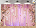 17x10ft Pink Floral Orchid Rose Backdrop Wedding Party Decoration Romantic Flower Wall Hanging Drapes Photo Booth Background for Birthday Baby Shower Engagement Anniversary Bridal Shower