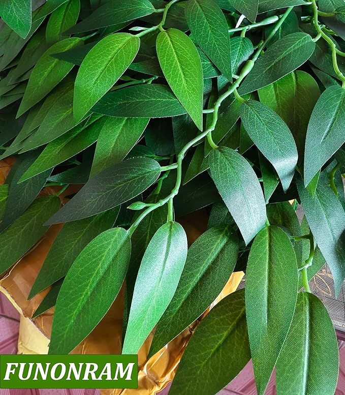 18Pcs Italian Ruscus Greenery Stems Artificial Silk Greenery Leaves Garland Vines Hanging Spray for DIY Wedding Arch Bouquet Filler Table Centerpieces Home Indoor Decor
