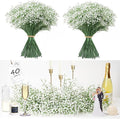 40Pcs Babys Breath Artificial Flowers, White Gypsophila Real Touch White Flowers Artificial Bulk, DIY Wedding Flower Bouquet, Fake Babies Breath Flowers Long Stems for Home Decor