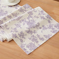 100% Cotton French Pastoral Table Runners, 13x60 Inch Purple Farmhouse Table Runners 60 Inches Long, Vintage Flowers Print Home Decors