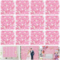 Flower Wall Panel Pink Backdrop: 12 Pcs 15 x 15 Inch 3D Silk Flower Wall Backdrop Artificial Hydrangea Floral Backdrop for Christmas Wedding Party Birthday Decoration (3.75ft by 5ft)