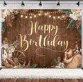 SVBright Western Cowgirl Birthday Backdrop 7Wx5H Pampas Grass Country Wild West Rustic Wooden Boho Flower Retro Boots Hat Farmhouse Decorations Photography Background Banner Photo Booth Studio