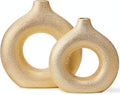Modern Donut-Shaped Decorative Vases, Handmade Minimalist Boho ins Style, Modern Vase for Home Decor for Wedding Dinner Table Party Living Room Office Bedroom (Gold, Extra Large + Large)