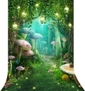 Riyidecor Enchanted Backdrop Polyester Fabric Greenery Garden Wonderland Fairy Tale Mushroom Butterfly Woodland Plant 5W*7H Feet Fantasy Photography Background Birthday Photo Studio Shoot