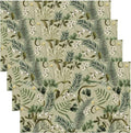 Retro Plant Placemats Set of 6, 17x12 Inch Green Leaves Retro Elegant Nature Plant Aesthetic Table Mats for Home Party Kitchen Dining Decor