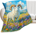 Goat Blanket Goat Throw Blanket Animal Soft Cozy Fleece Fuzzy Stuffed Plush Flannel Gifts for Girls Women Boys Kids Adults 60"X80"