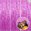 3 Pack Hot Pink Backdrop Curtain Birthday Party Decorations Tinsel Streamers Foil Fringe Backdrop New Years Bachelorette Graduation Engagement Party Decorations Hot Pink Photo Booth Backdrop
