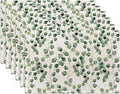 Eucalyptus Green Sage Placemats Set of 6,Washable Heat Resistant 12×18 Inch Linen Table Mats Spring Leaves Place Mats for Party Outdoor Dining Décor