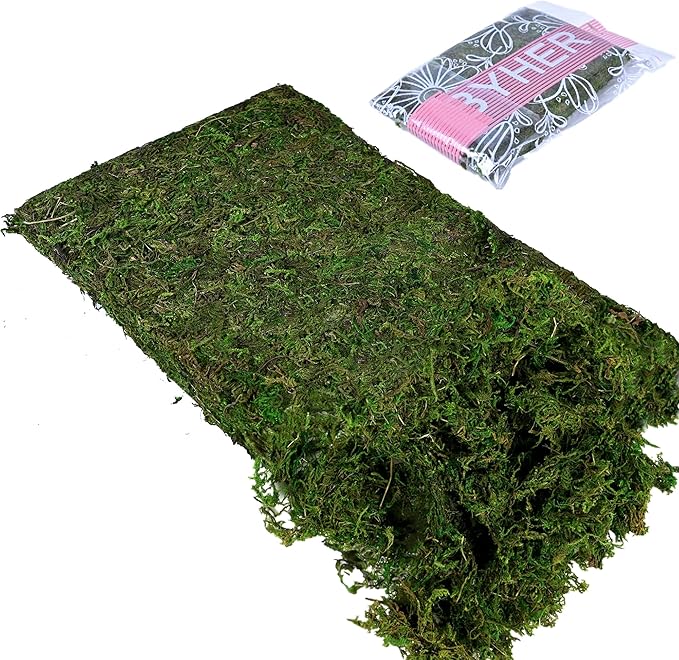 BYHER Artificial Moss Fake Green Grass for Centerpieces Home Kitchen Garden Decor (3.5OZ, Fresh)