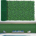 EverNture 40"x120"(33.3 SQFT) Grass Wall Panels, Artificial Grass Backdrop, Fake Greenery Plant Boxwood Roll with Flower, Green Wall Decor for Outdoor Indoor Patio Garden Backyard