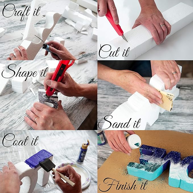 Silverlake 10x10x4 Craft Foam for Styrofoam Block Projects (2-Pack)