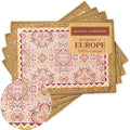 Maison d' Hermine Placemats Set of 4 100% Cotton Washable Cloth Place Mats, Reusable Table Mats for Thanksgiving Christmas Decorations Kitchen Dining Party Wedding Restaurant (Damask, 13" x 19")