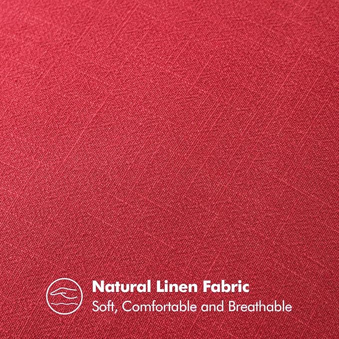 MIULEE Christmas Decorative Linen Pillow Covers 16x16 Inch Red Boho Farmhouse Neutral Couch Throw Pillows for Bed Pack of 2 Accent Modern Pillowcase Sofa Livingroom Home Decor