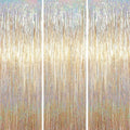 3 Pack 3.3 x 6.6 ft Champagne Foil Fringe Backdrop, Tinsel Streamers Party Decorations, Fringe Backdrop for Birthday, Photo Booth Props for Bachelorette, New Years Eve Party Supplies
