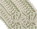 Tropical Fern Herbs Placemats Set of 6,Botanical Floral Leaf Table Mats Non-Slip Heat Resistant Washable Placemat for Party Kitchen Dining Table Decoration Indoor Outdoor