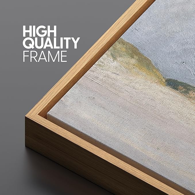 SIGNFORD Extra Large Framed Canvas Print Wall Art Serene Landscape Moonrise Over Hills Illustrations Modern Art Relax/Calm Warm for Living Room, Bedroom, Office - 60"x30"