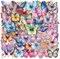 50PCS Butterfly Stickers, Transparent PET Waterproof Nature Decals for Scrapbooking, Journaling, Water Bottles, Phone Cases, Laptops, DIY Crafts & Gift Decor (Vintage Style)