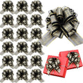 WILLBOND 20 Pieces 6 Inch Pull Bows Gift Wrapping Ribbon Pull Bows for Christmas Wedding Baskets Valentine Multicolor Wrap Accessory for Gift Present Holiday Decor(Black)