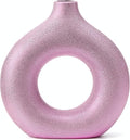 Modern Donut-Shaped Decorative Vases, Handmade Minimalist Boho ins Style, Modern Vase for Home Decor for Wedding Dinner Table Party Living Room Office Bedroom (Purple-Gold, Large)