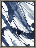 Kate and Laurel Sylvie Indigo Watercolor Framed Canvas Wall Art by Amy Peterson Art Studio; 18x24 Gray; Decorative Abstract Art for Wall