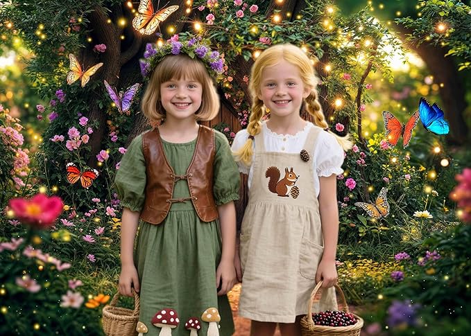 12X10ft Enchanted Forest Backdrop Fairy Tale Garden Wonderland Floral Butterfly Photography Background for Kids Girl Baby Shower Birthday Party Decoration Banner Cake Table Photo Booth Props