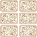 patdrea French Floral Bird Rectangular PVC Placemats, Pack of 6, Waterproof Insulation, Soft and Durable, Suitable for Dining Table, Kitchen and Coffee Table Decoration,12"*17"
