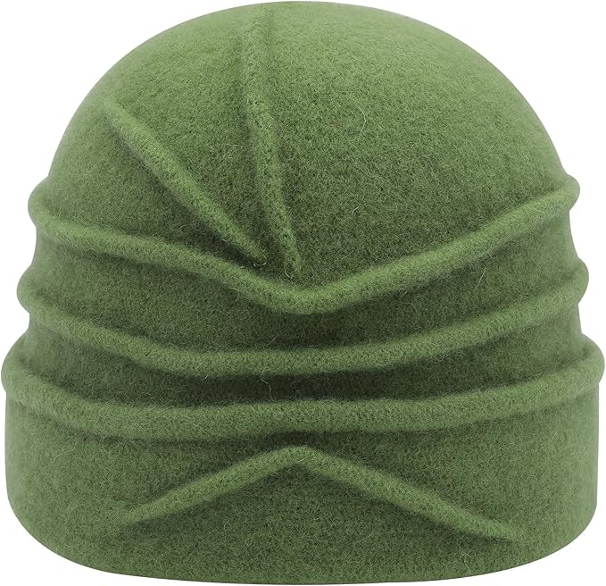 ZLYC Women Wool Cloche Bucket Hat 1920s Vintage Dress Winter Hats with Flower Accent