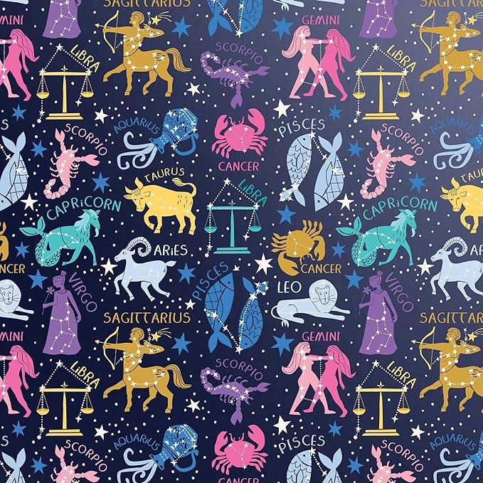 Jillson Roberts Bulk Gift Wrap, Everyday Gift Wrapping Supplies, Astrology, Full Ream 833 feet x 24 inches