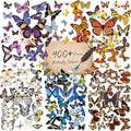 400+ PCS Realistic Butterfly Stickers, Self-Adhesive PVC Vintage Butterfly Stickers for Scrapbook, Laptop, Journal, DIY Project, Window, Envelope Spring Themed Party Decors