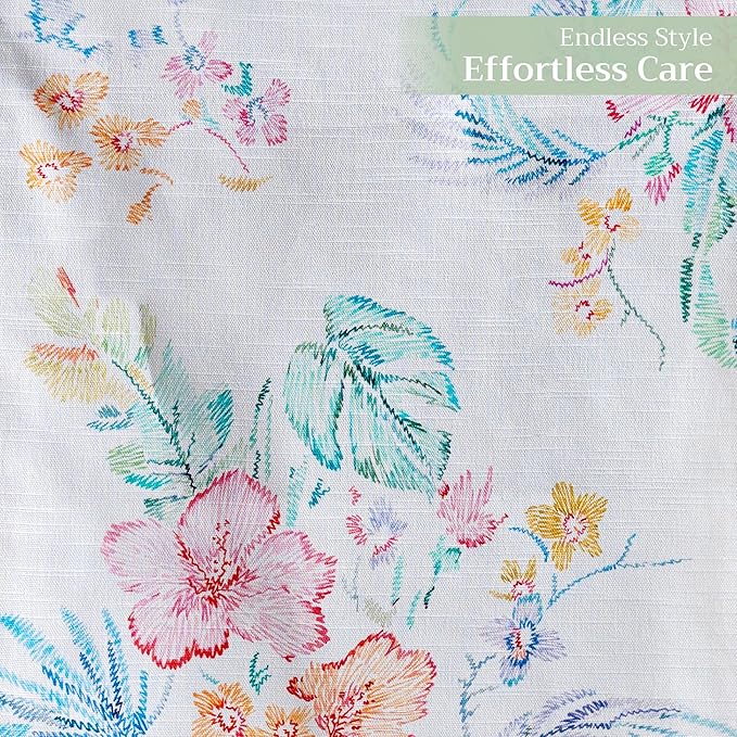 Maison d' Hermine Table Runner 100% Cotton Single Layer Table Runners 108 inches Long Decorative for Home Kitchen Dining Party Wedding Bridal Shower Spring Summer (Paradise Island, 14.50" x 108")