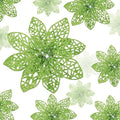 Boao Green 24 Pieces Poinsettia Flower Christmas Glitter Artificial Poinsettia with Clips Christmas Tree Ornament Decorations for DIY Xmas Wreath Holiday Home Party Decor, 3/4/6 Inches